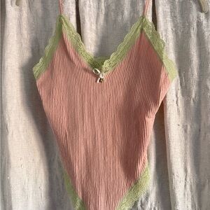 Urban Outfitters Pink and Green Camisole